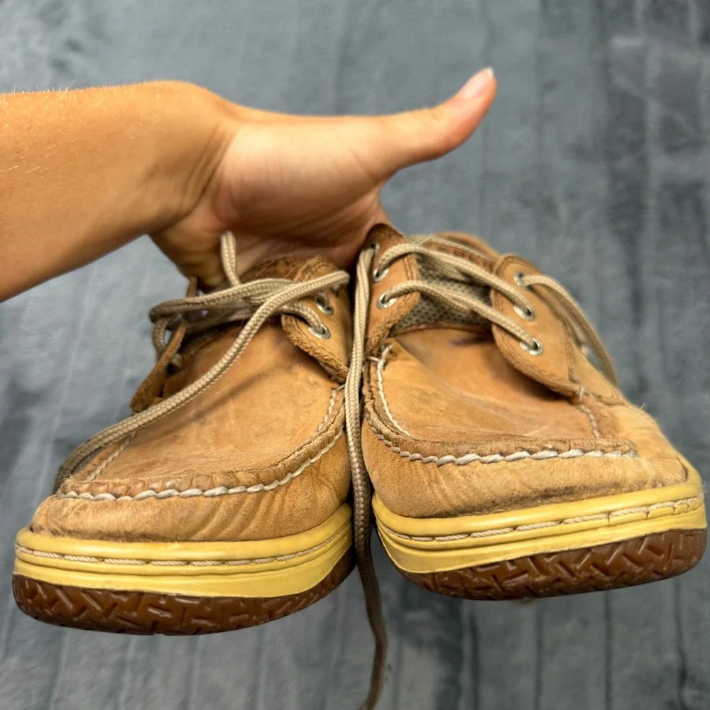 Sperry Top-Sider Billfish Tan Leather Mesh Boat Shoes Mens 11.5M 0799320